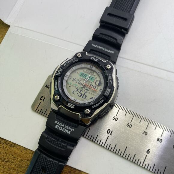 CASIO Fishing Gear 5056 AQW-101 Ana-Digi Quartz Vintage Men’s Watch New Battery main image 6